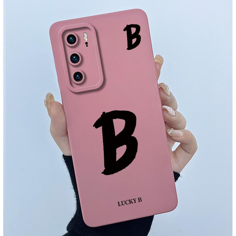 

Lens Protection Casing For Huawei P40 Pro Case Square Full Matte Soft Silicone Cover Lucky Initial Letter Shockproof Phone Case Huawei P40