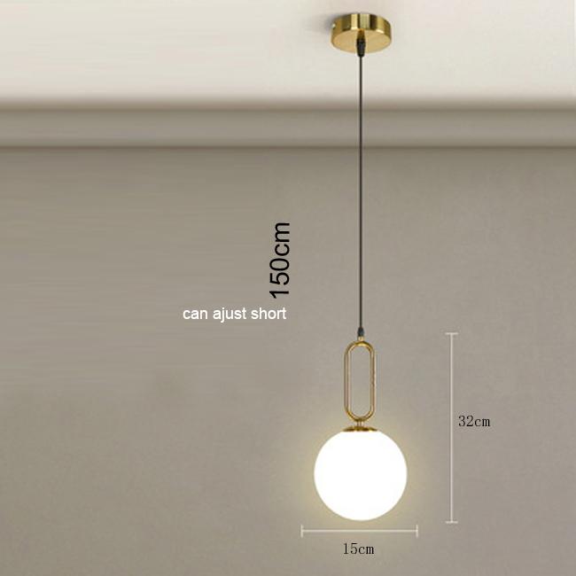 Glass Lampshade Pendant Lights Kitchen Island Dining Room Bedside Hanging Lamps For Ceiling Brass Modern Suspension Chandelier