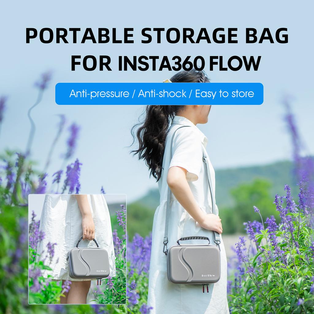 Storage Bag Carrying Suitcase Waterproof PU Handbag For Insta360 Flow Stabilizer Accessory Carrying Bag