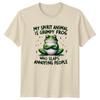 Grumpy Frog Slaps Annoying People T-Shirt Spirit Animal Funny