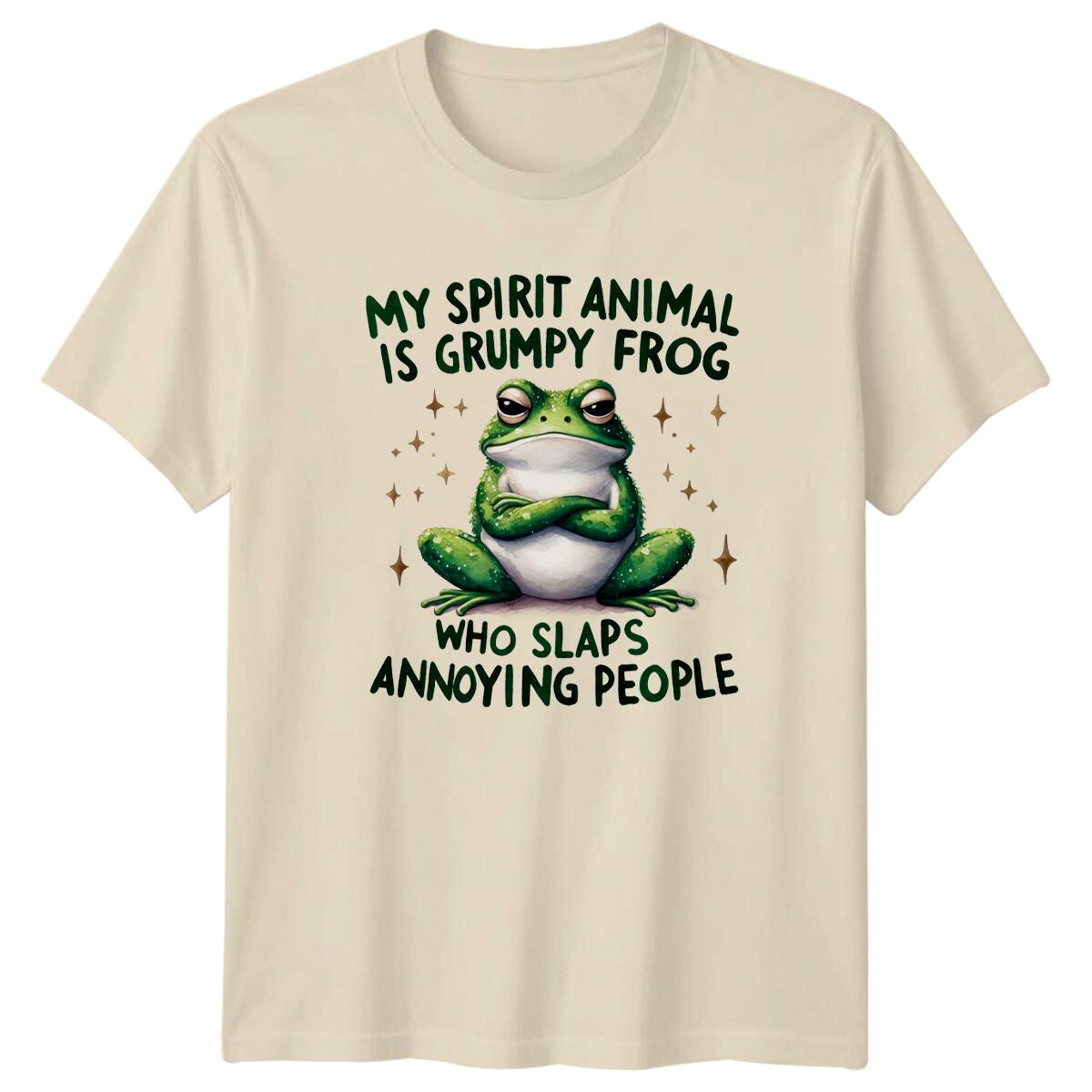 Футболка «Сердитая лягушка шлепает надоедливых людей» Духовное животное Смешная M