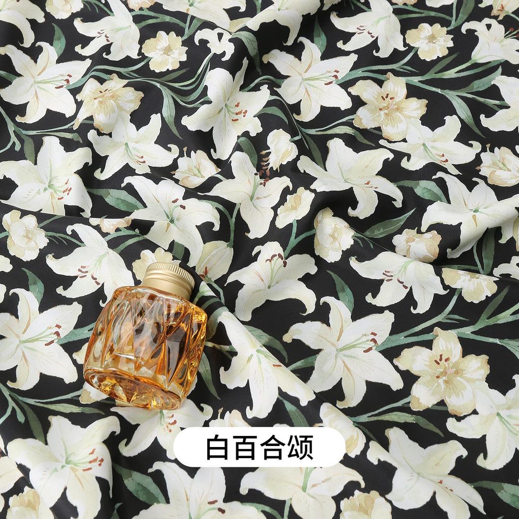 0.5m/2m Non Transparent Floral Chiffon Fabric for Sewing Summer Skirts Dresses Children's Clothing Rural Style Clothing Fabric