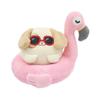 IRISRAIN ANIROLLZ Plush Toy, Small, Floating Flamingo Puppy, 17x14x14cm (ANI-DG-PB3)