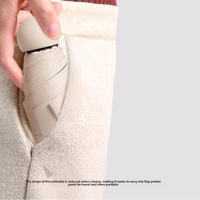 Five Fold Umbrella for Both Rain and Sunshine Capsule Umbrella for Sun Protection Ultra Light Pocket Sunshade