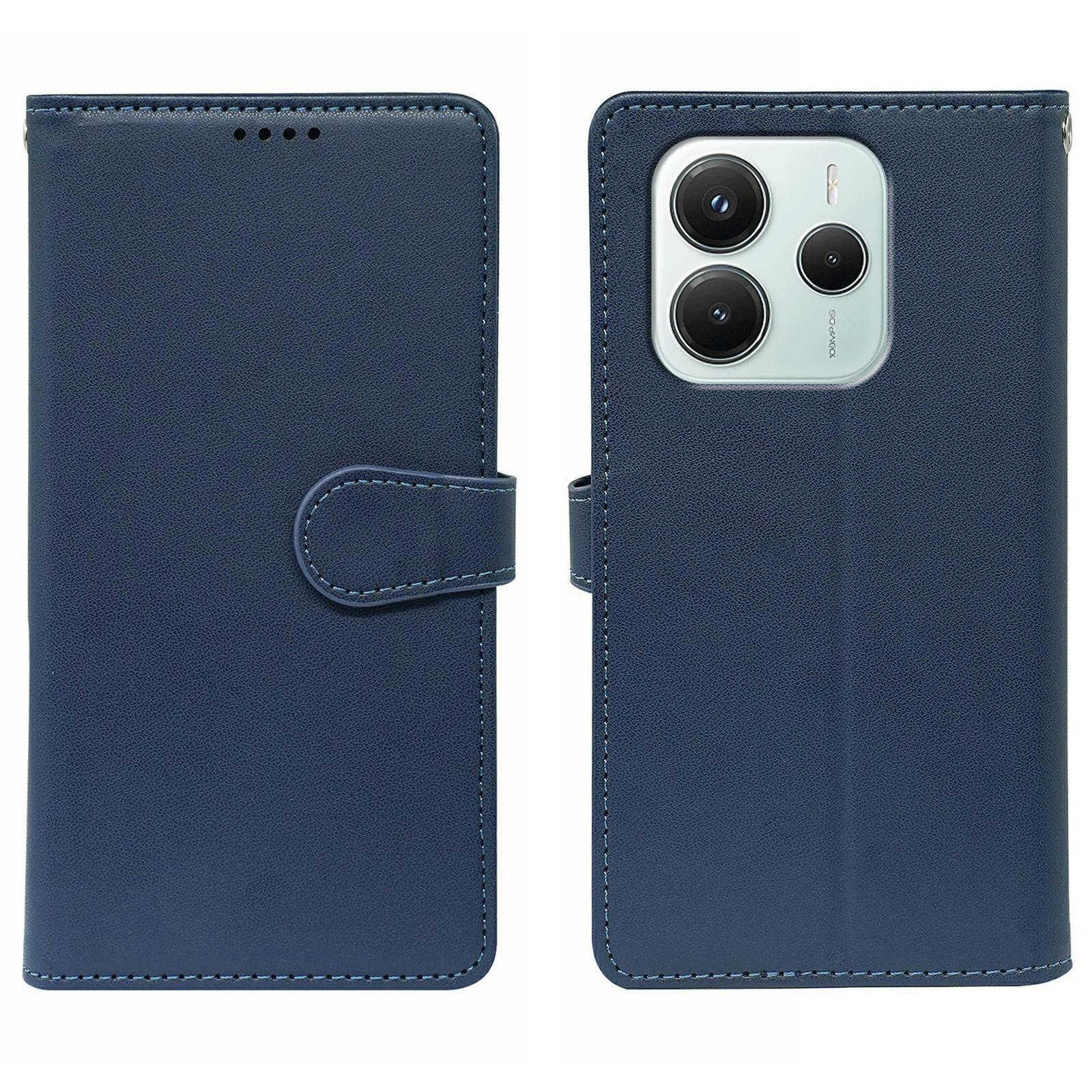 

Для Xiaomi Redmi Note 14 4G (164,84 мм) Чохол з 9 відділеннями для карток, ПУ шкіра, підставка, чохол для телефону Blue