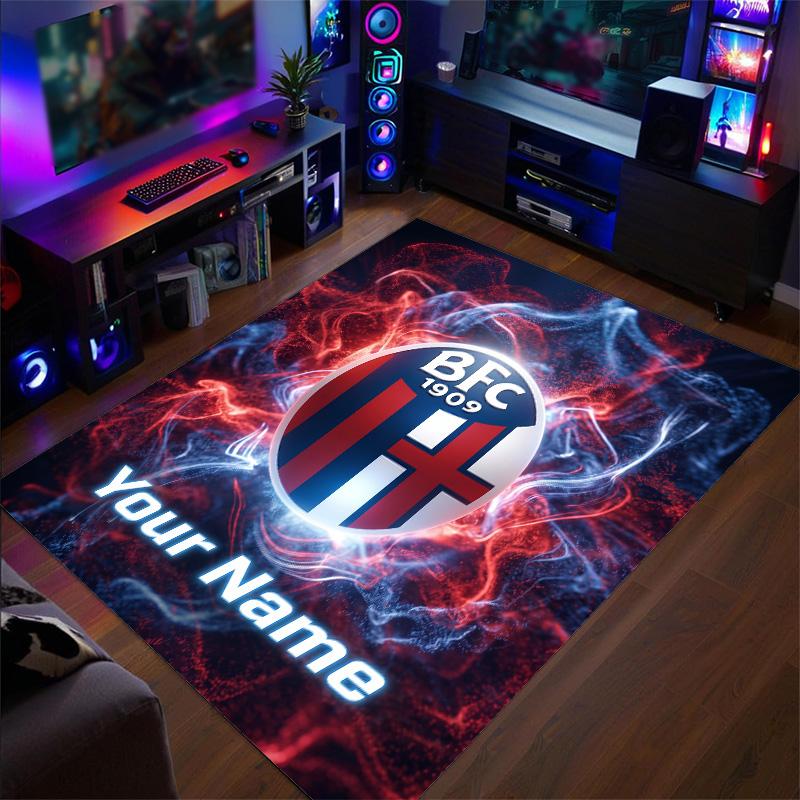 Crystal Velvet Rug Bologna FC Print Custom Name Text Floor Mat Home Decor