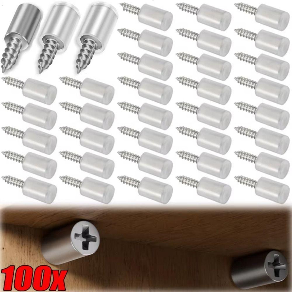 100Pcs Heavy Duty Laminate Support Screw Anti-Slip Rubber Sleeve Integrated Screw Set  Wardrobe