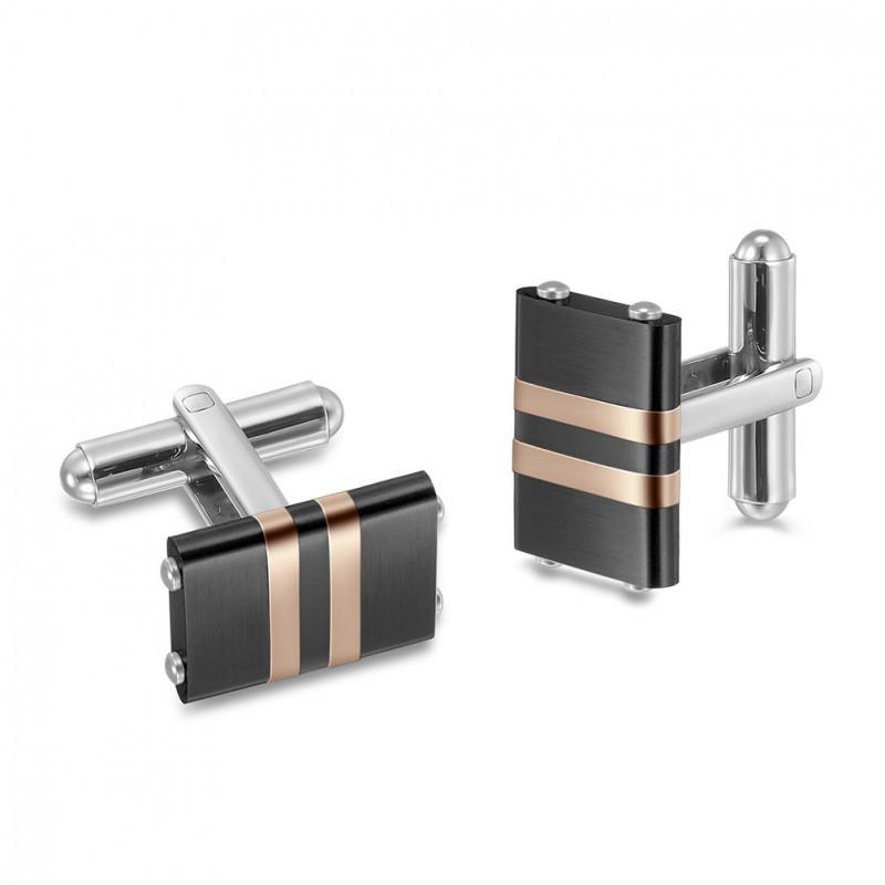 

Stainless Steel Combination Solid Two-color Men s Cufflinks European American Titanium Suit Shirt Steel