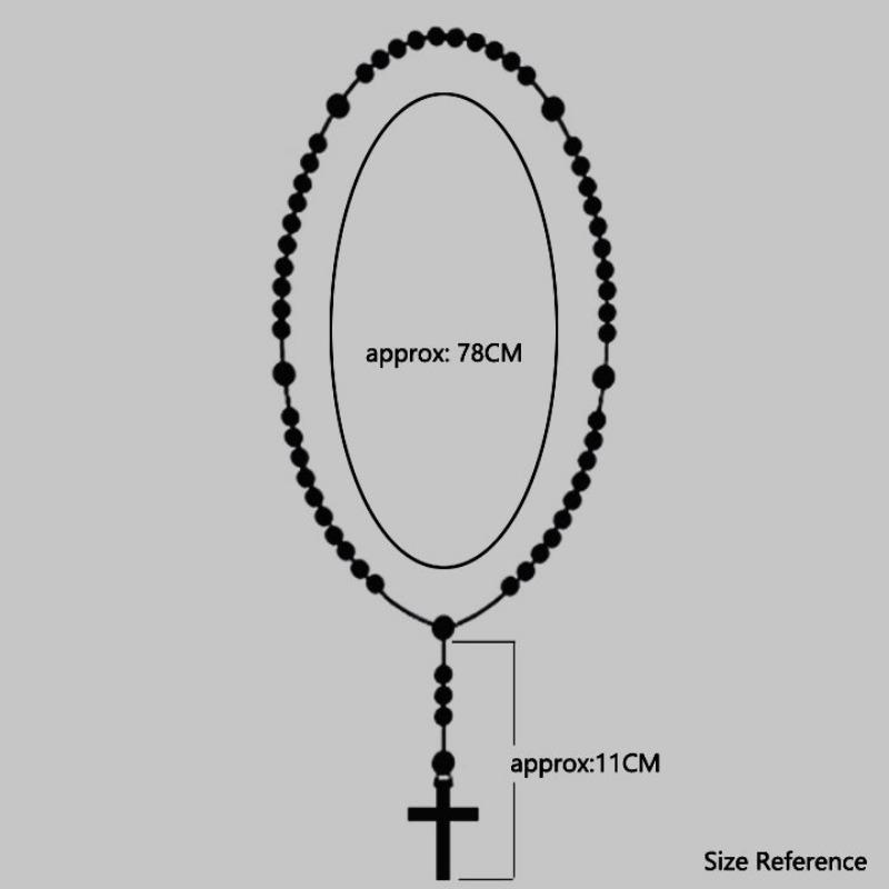 Amethist Rozenkrans Ketting – Roestvrij Staal Kruis Hanger, Kalme Intuïtie Bescherming Cadeau voor Vrouwen