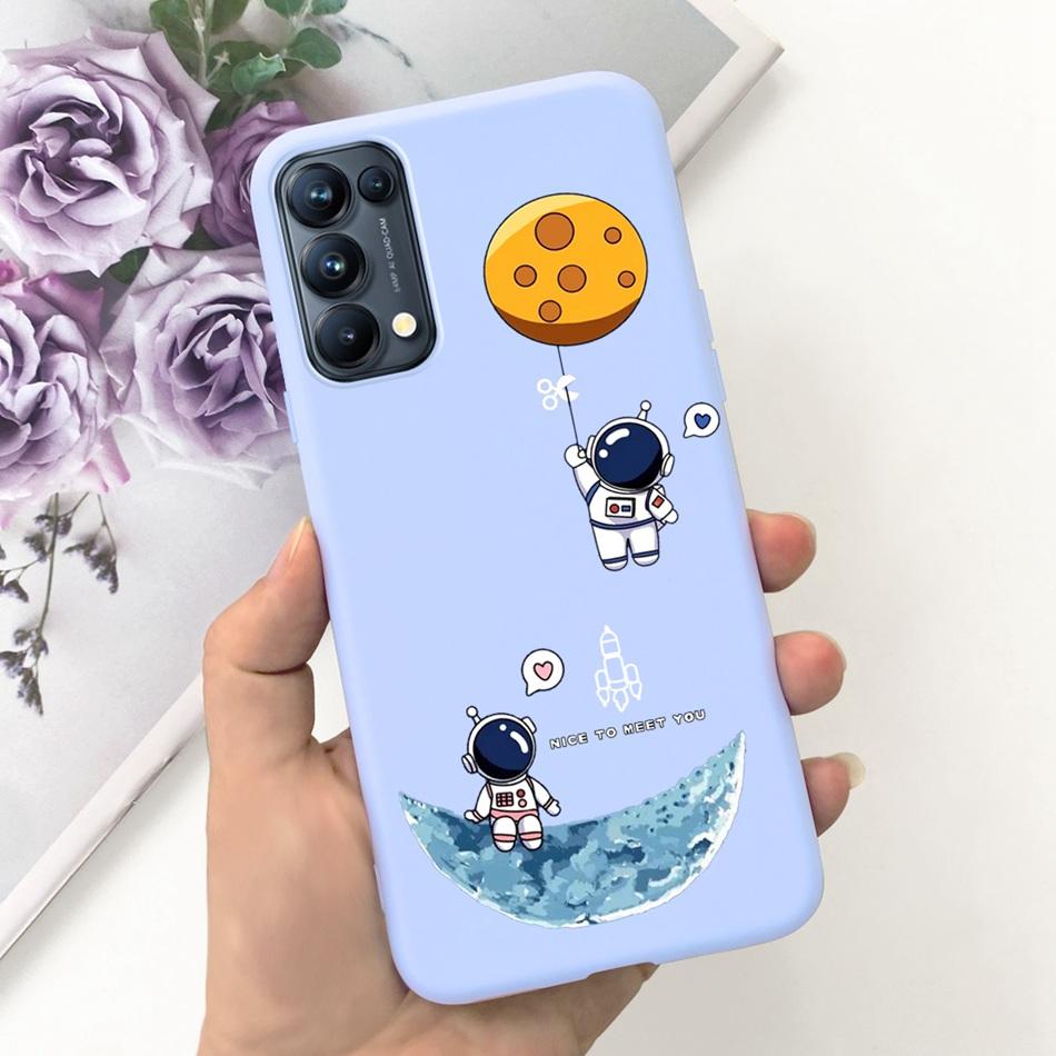 For OPPO Reno5 Pro 5G 4G Reno5 Phone Case Reno 5 5Pro CPH2201 CPH2145 Cute Cat Cartoon Candy Color Soft Silicone TPU Back Cover