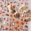 Popular 3D Panda Cherry Embossed Nail Stickers for DIY Nail Art and Crafts