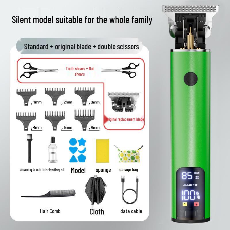 Waterproof Professional Hair Clipper: Quick Charge, Oil Head, Bald Head, Home Hairdressing Trimmer.