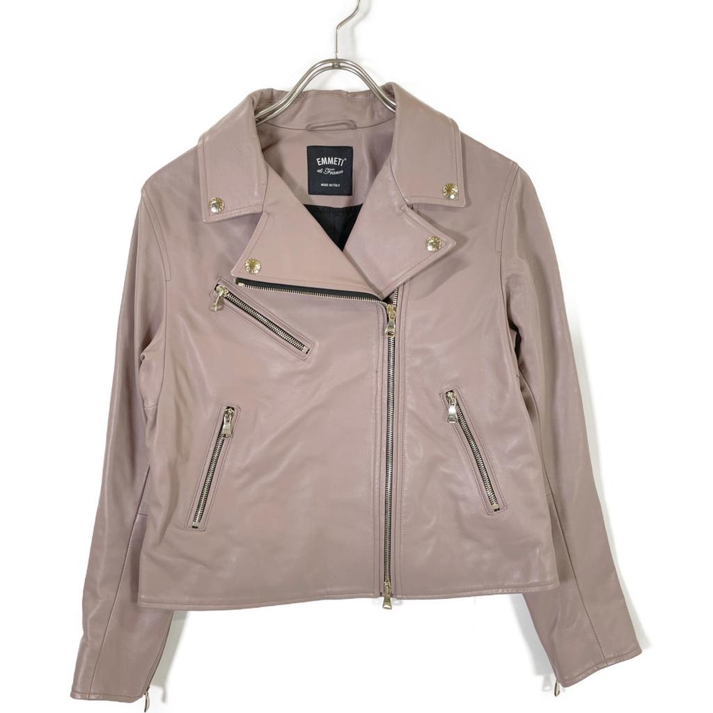 EMMETI Purple pink lamb leather ANNABEL double riders jacket Jacket 40 pinkUsed