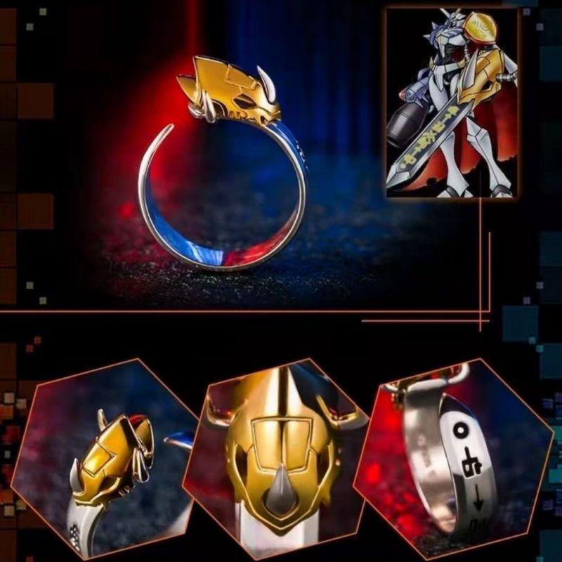 Anime Cartoon Digimon Digital Monster Ring Garurumon Unisex Cosplay Adjustable Angel Angewomon Rings Party Accessories Zircon