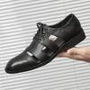 Men's hollow leather shoes punched breathable hole dad shoes business casual cowhide sandals men's shoes