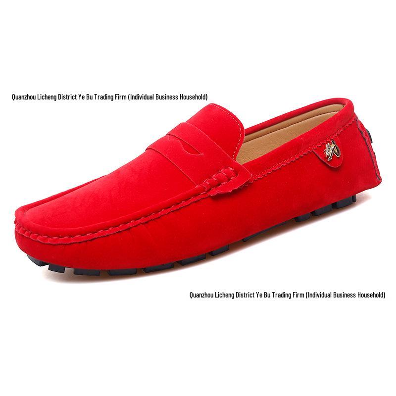 

Мужские замшевые лоферы больших размеров: Легкие, Слипоны, Формальные Кожаные Туфли для Бизнеса 35 красный