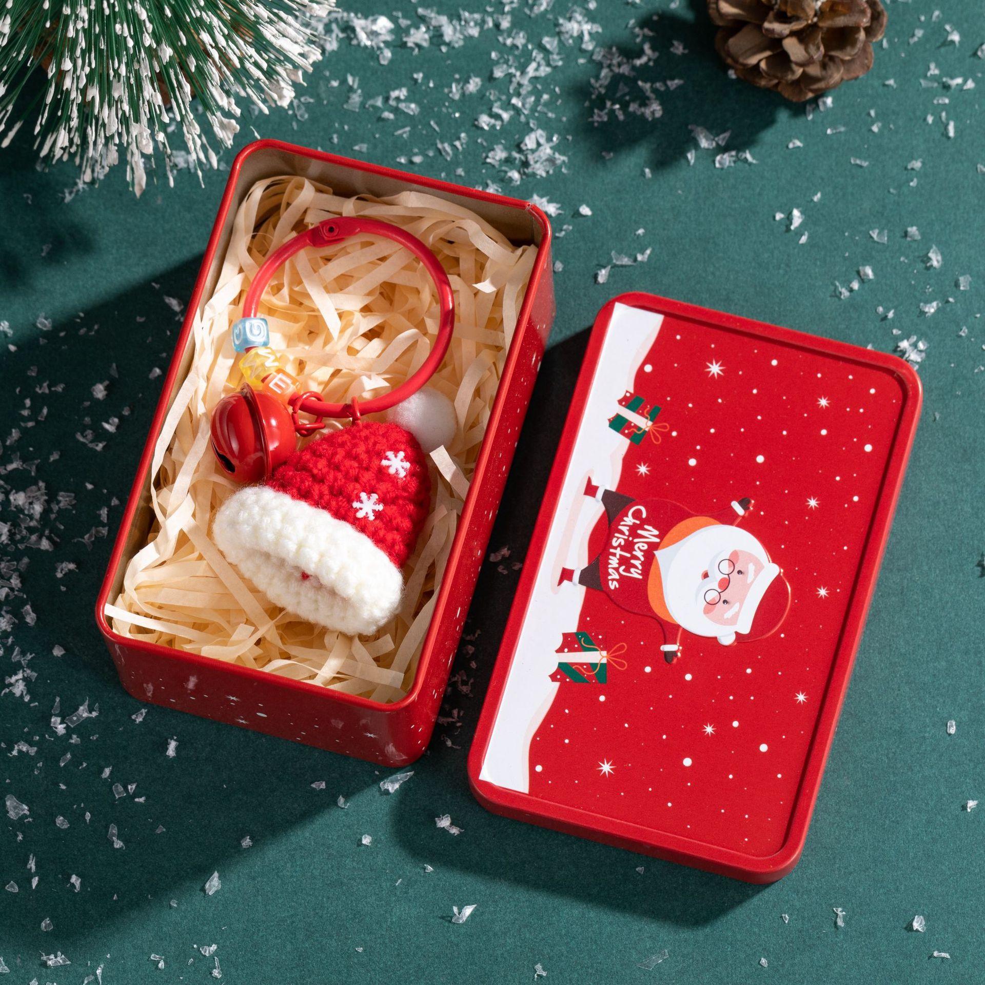 

1 Pcs Decorations Knitted Claus Flower Ring Hanging Ornaments Tree Decorations Photo Props Children s Small Gifts