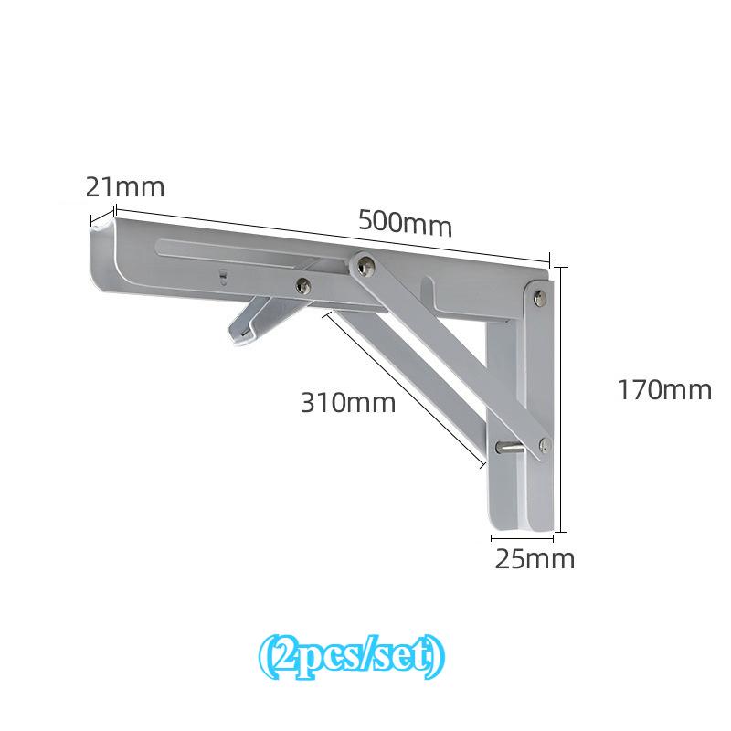 2pcs/set Brushed Stainless Steel 6-20 Inch Folding Angle Bracket Triangle Shelf Heavy Support Adjustable Wall Mounted Bench