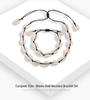Seaside Resort Jewelry Set: Shell Clavicle Necklace Choker & Adjustable Bracelet.