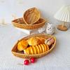 Snack Aufbewahrungsteller Praktische Brotschale Imitation Rattan Blattförmige Obstschale für den täglichen Gebrauch Küchenorganisatoren
