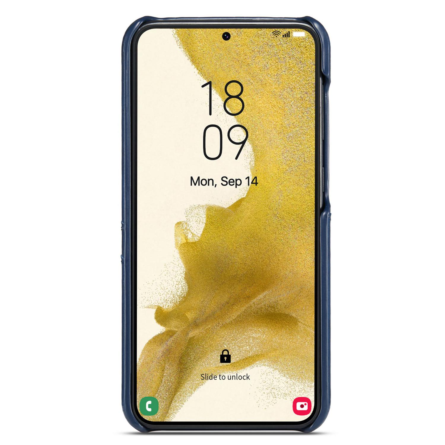 

FIERRE SHANN For Samsung Galaxy S25 Case Waxy PU Leather+PC Card Holder Phone Cover Red