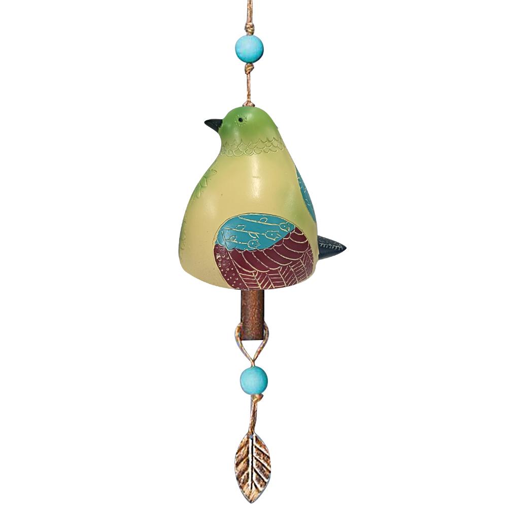 Cute Wind Bell Hanging Ornaments Bird Bell Wind Chimes Hanging Rustic Wind Chime for Wall Window Door Housewarming Gift