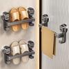 Punching Free Suction Cup Towel Pole Wall Mounted Towel Storage Hanger Bathroom Towel Rack  Kitchen