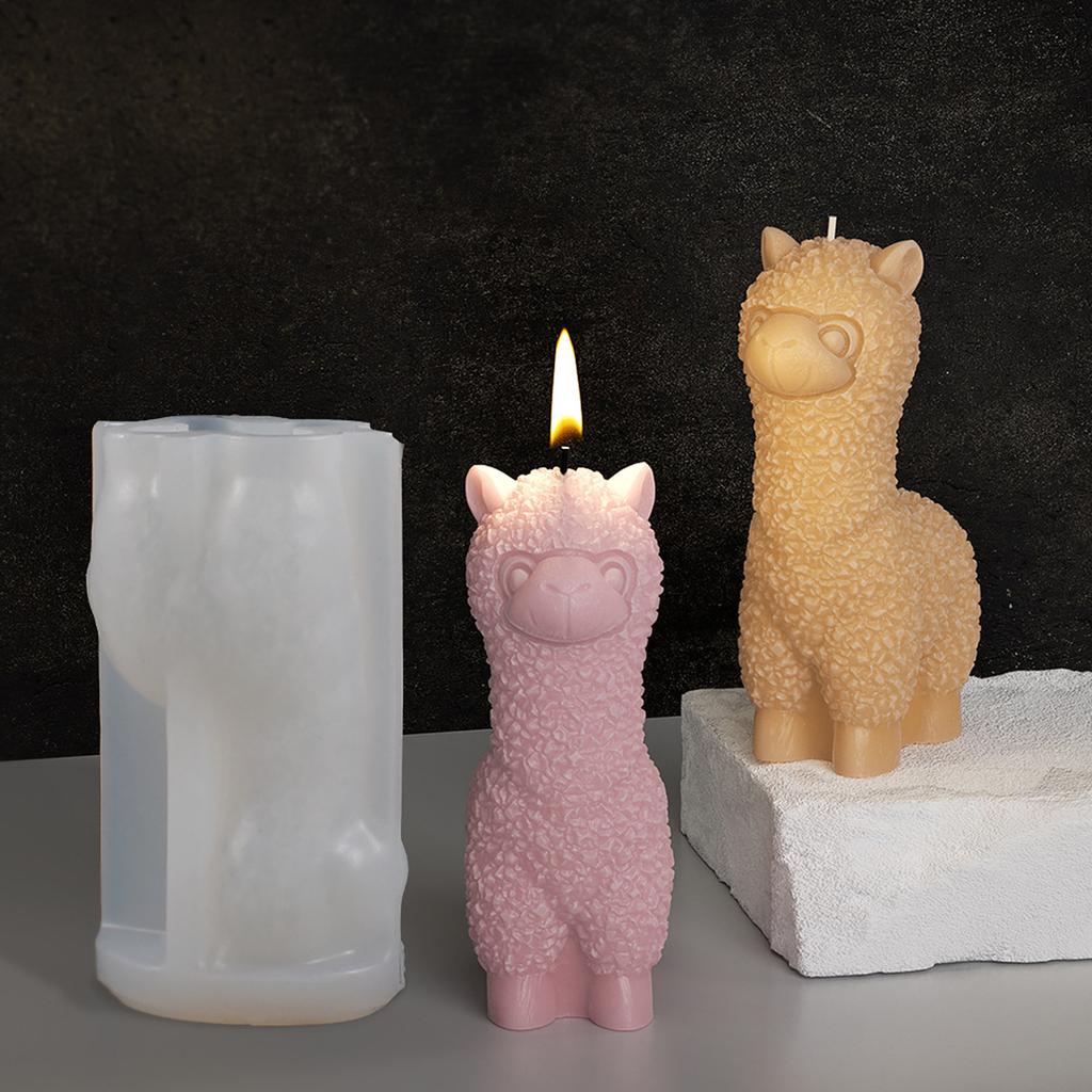 3D Alpacas Candle Silicone Moulds Animal Resin Castings Molds DIY Baking Molds Scented Candle Molds Home Decorations