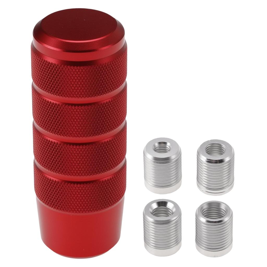 Hihaha 96mm Universal Shift Knob for Gear 1 Set Manual/Automatic Vehicles, Red, Shifter, M8x1.25 & M10x1.25 & M12x1.25 & M10x1.5mm,