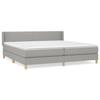 3130217 vidaXL Lit à sommier tapissier avec matelas Gris clair 200x200cm Tissu