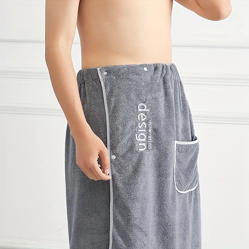 Ręcznik kąpielowy dla mężczyzn Chłonny, szybkoschnący ręcznik kąpielowy z bezpieczną klamrą i kieszenią do prysznica w saunie i spa na siłowni