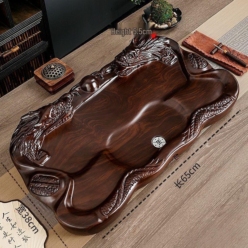 Solid Wood Drainage Tea Tray with Drawer