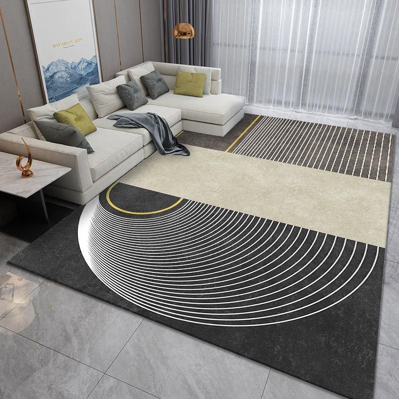 Zümrüt Yeşili Altın Çerçeveli Oturma Odası Yatak Odası Halısı Büyük Boy Minimalist Tasarım Kaymaz Halı Ev Dekorasyonu İçin