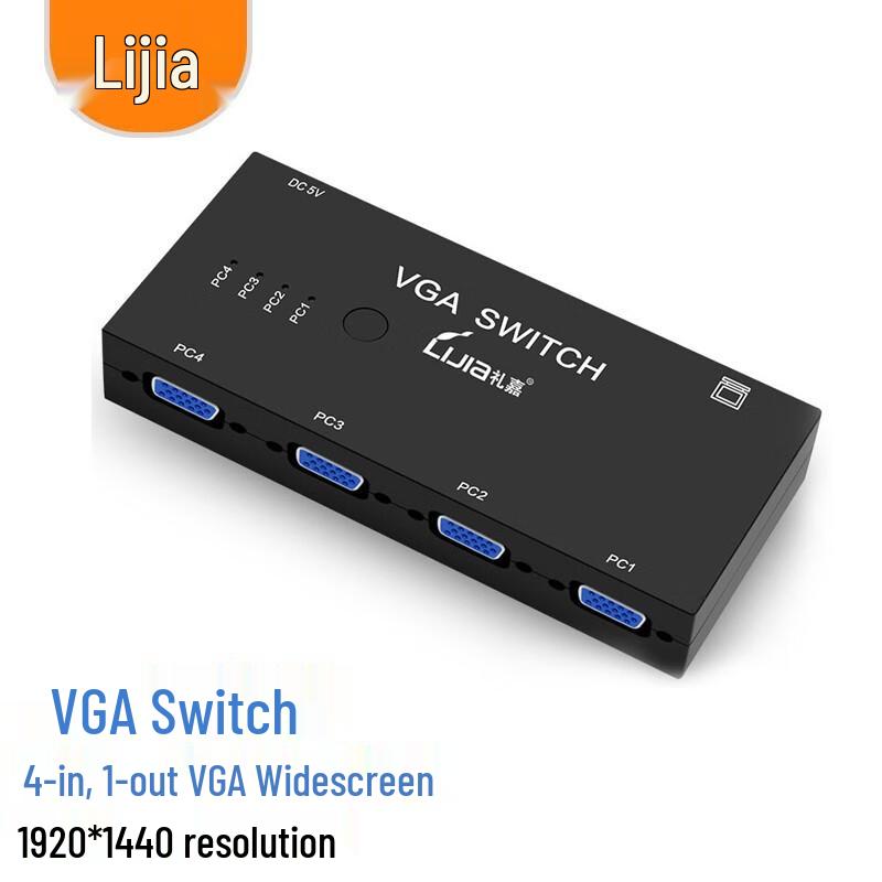 LIJIA 4-Port KVM and VGA Switcher