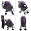 Baby Stroller Rain Cover, Universal Pram Accessory Front Opening Rain Cover PVC Transparent Wind Rain Weather Protector