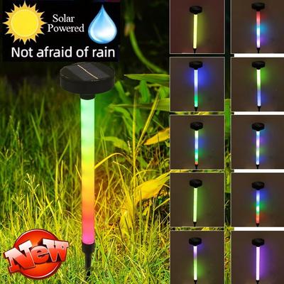 Waterproof Design Solar Pathway Lights 10LED Lighting 1200mAh Battery Outdoor Garden Lamp RGB LED Solar Powered