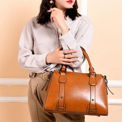 Umhängetasche aus echtem Leder für Damen im koreanischen Stil mit schräger Span-Umhängetasche für Damen