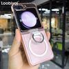 Z Flip7 FE Glitzer Transparent Magnetischer Ring Handyhülle für Samsung Galaxy Z Flip 7 6 5 4 3 Kabelloses Laden Stoßfeste Hülle