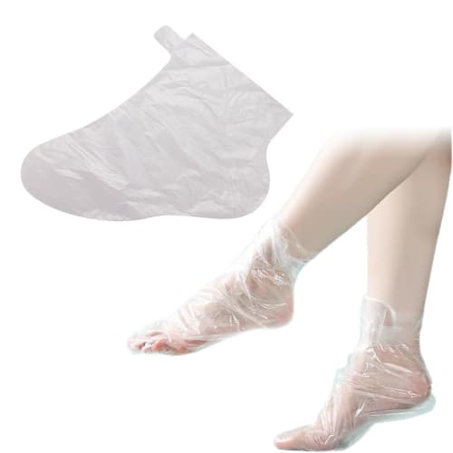 

YFFSFDC Одноразовые бахилы, 100 штук с клейкой лентой, многоцелевые, водонепроницаемая защита для ног для предотвращения инфекций, унисекс, прозрачные