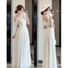French Gentle Wind One-word Shoulder Off-the-shoulder Suspender Dress Women's Summer New Waist and Thin High-end Long Skirt