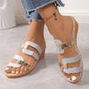 New Summer European American Style Open Toe Color Block Comfortable Outdoor Beach Slide Sandals