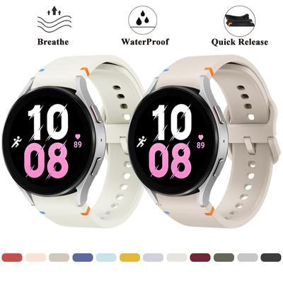 Correa de silicona para Samsung Galaxy Watch 5 de 40 mm y 44 mm, resistente al agua, con hebilla clásica para Galaxy Watch 6 Classic de 43 mm y 47 mm.