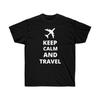 Keep Calm and Travel - Unisex Ultra Cotton Tee T-Shirt Mens Kids
