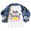Personalized Hello Preschool Kids Shirt, Custom Child's Name Pencil Tee, Back To School Outfit, Unisex Youth Kids Clothing