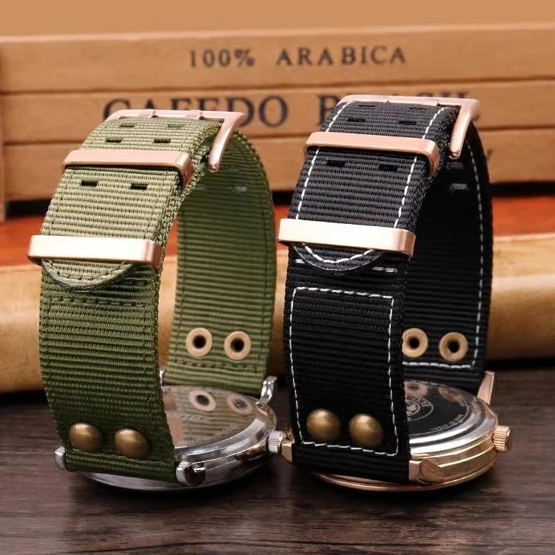 22mm Nylon Strap Willow Nails for Hamilton Watch khaki Aviation Bracelet H77775960 H77696793 Waterproof Outdoor Sport Watchband