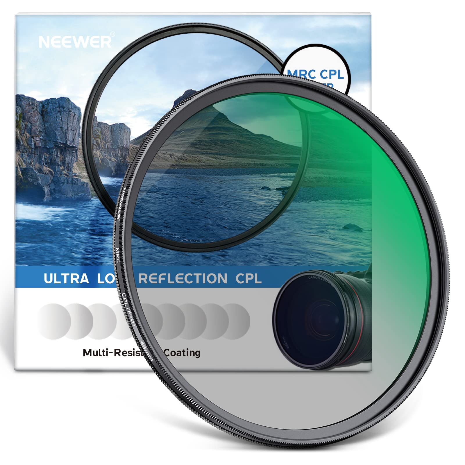 

NEEWER 46mm PL Circular Polarizing HD Optical Polarizing Enhances Eliminates Reduces Lens Filter Filter, Glass, 30-Layer Nano-Coated Film, Contrast,