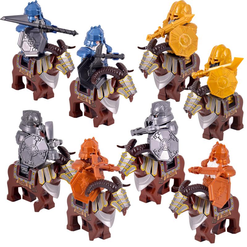 New MOC LOTR Soldier Dwarf Army Figures Armor Guard Warrior Medieval Knights Building Blocks Bricks Toys Gifts