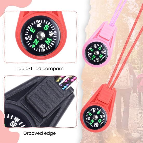 10Pcs Camping Compasses Compact Size High Sensitivity Accurate Positioning Easy to Read Lanyard Design Hiking Survival Small Compasses Camping