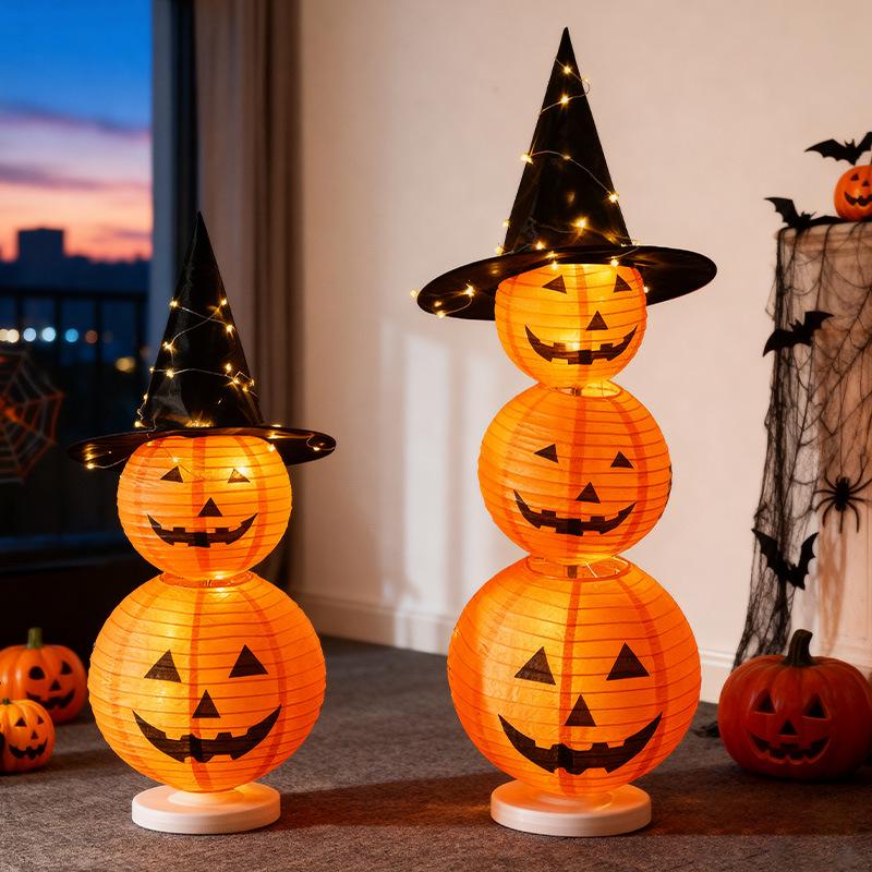 Light-Up Pumpkin Lantern Halloween Decor for Door, Shop, Bar, Kindergarten, and Photo Props
