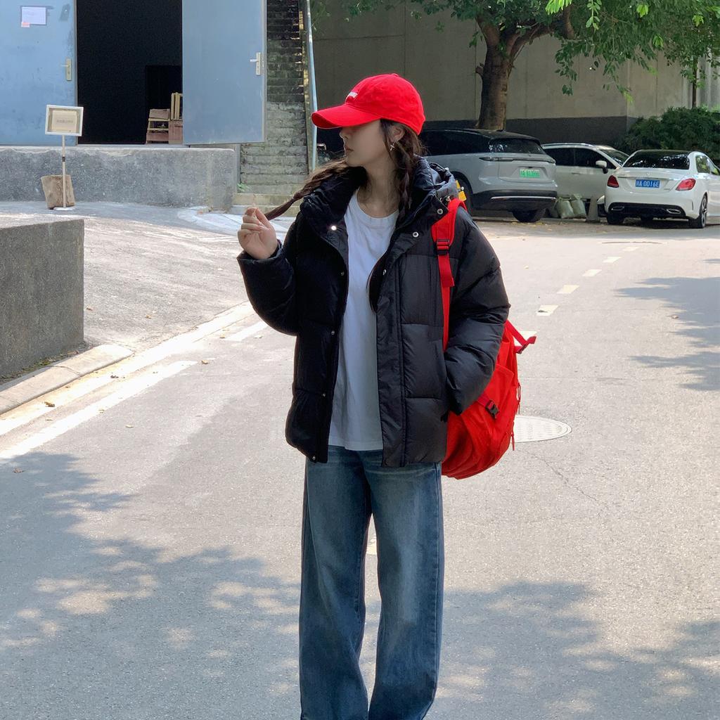 Down Cotton-padded Jacket Women's Short Winter New Thick Hooded Cotton-padded Jacket Loose Little Cotton-padded Coat